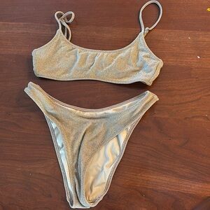 Pacsun Gold Sparkle Bikini